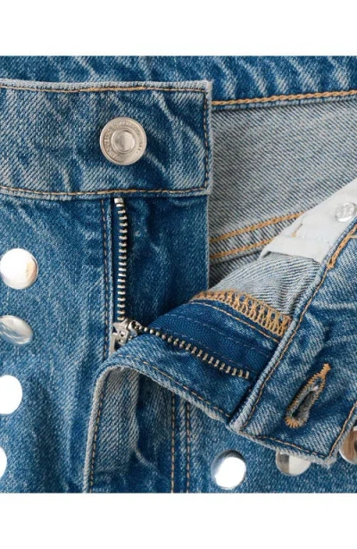 Mango Straight-fit Jeans With Studs In Blue