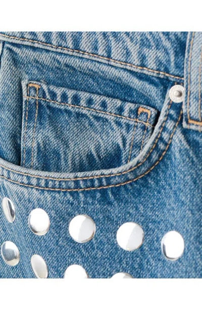 Mango Straight-fit Jeans With Studs In Blue