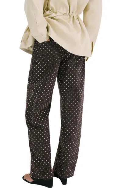 Mango Dot Balloon Jeans In Brown
