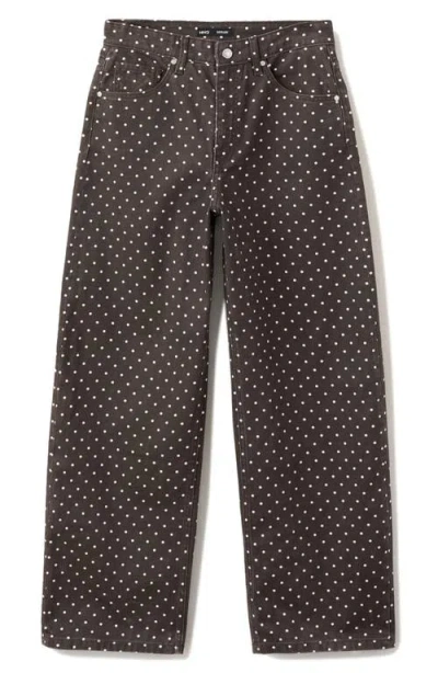 Mango Dot Balloon Jeans In Brown