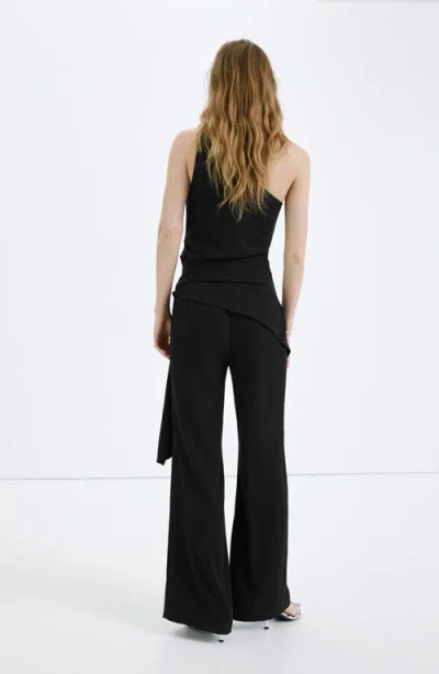 Mango Asymmetric Twist Strap Jumpsuit In Black