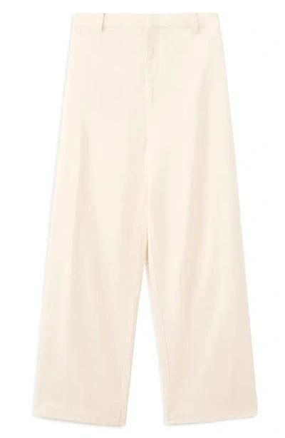 Mango Flat Front Pants In Neutral