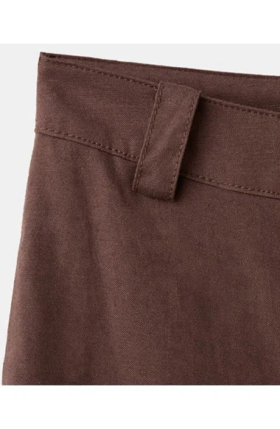 Mango Flat Front Pants In Burgundy