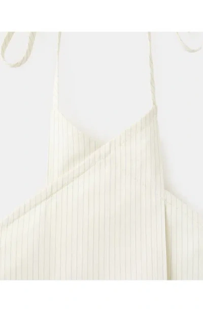 Mango Stripe Halter Top In White