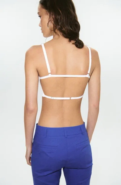 Mango Flared Pants With Welt Pockets In Blue