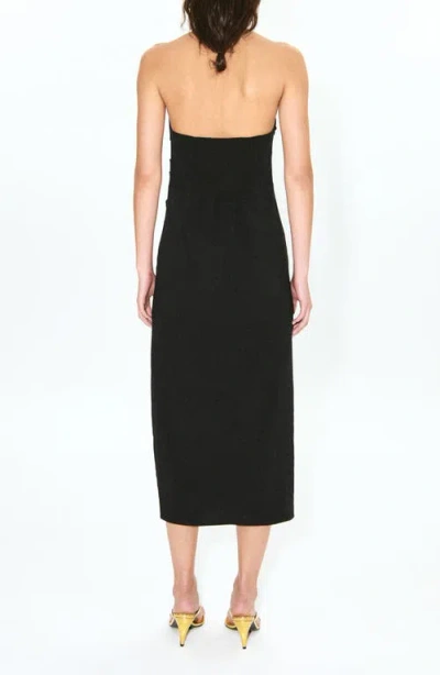 Mango Draped Halter Dress In Black