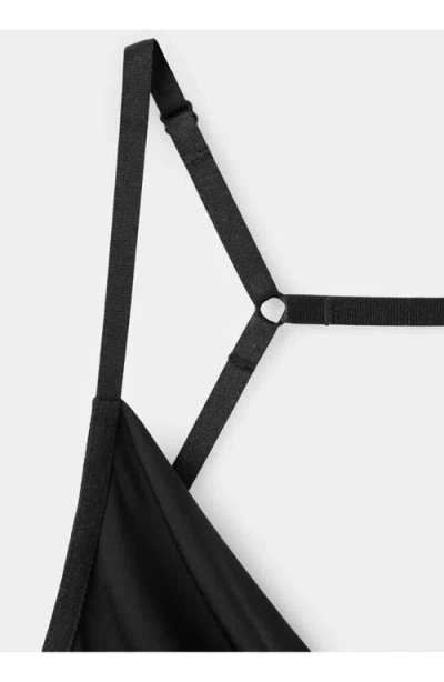 Mango Featuring Hailey Bieber Open Back Minidress In Black