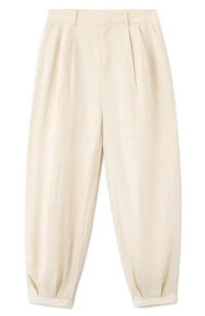 Mango Baggy Lyocell Pants In Neutral