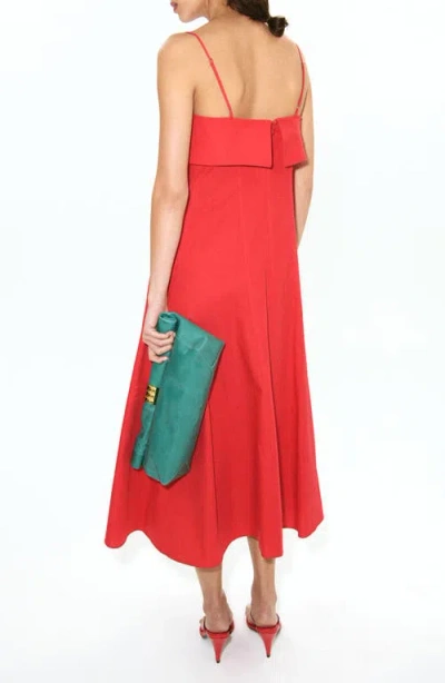 Mango Flared Midi-dress In Red
