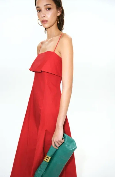 Mango Flared Midi-dress In Red