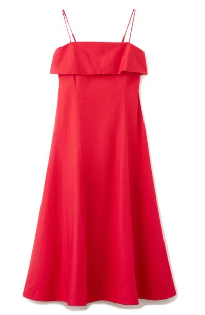 Mango Flared Midi-dress In Red