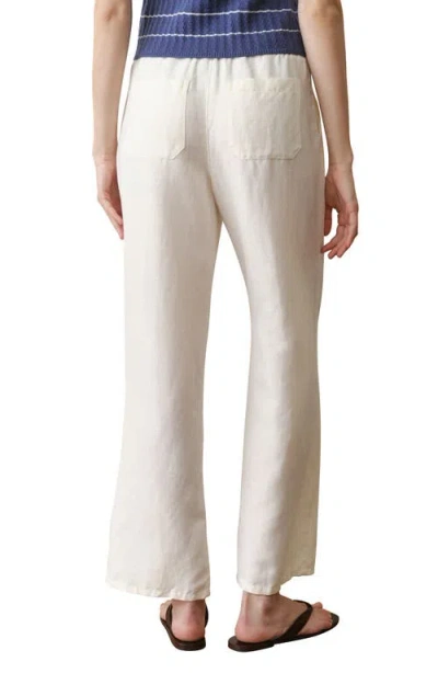 Marine Layer Drawstring Linen Blend Pants In White