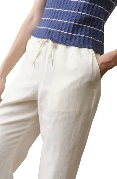 Marine Layer Drawstring Linen Blend Pants In White