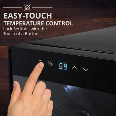 Ivation 12 Bottle Compressor Wine Refrigerator, Cube Wine Cooler With Lock In Black