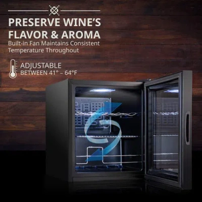 Ivation 12 Bottle Compressor Wine Refrigerator, Cube Wine Cooler With Lock In Black