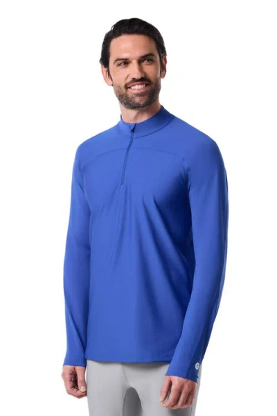Coolibar Zip Rash Guard In Blue