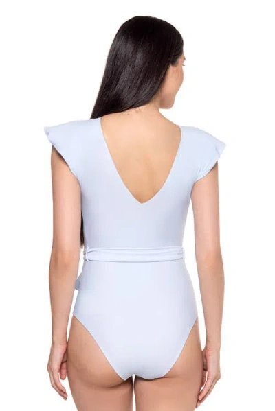Coolibar Flutter Sleeve Swimsuit In Blue