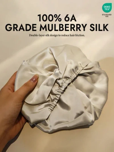 Silksilky Pure Silk Double Layer Night  Bonnet In Sand