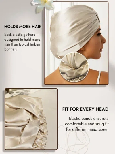 Silksilky Pure Silk Double Layer Night  Bonnet In Sand