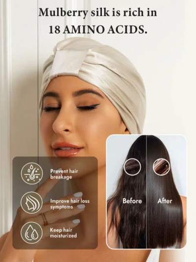 Silksilky Pure Silk Double Layer Night  Bonnet In Sand