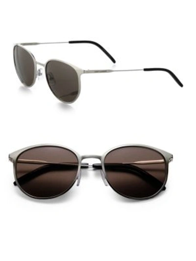 Saint Laurent 53mm Round Sunglasses In Silver