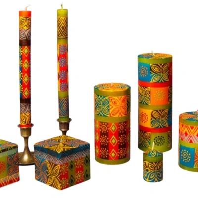 Thumbprint Artifacts Desert Rose Painted Cube Candle