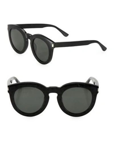 Saint Laurent Surf 47mm Round Sunglasses In Black