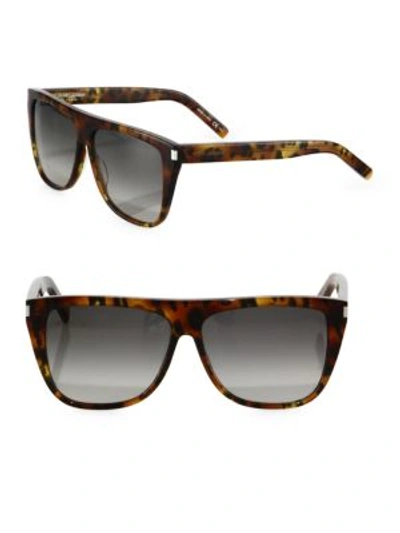 Shop Saint Laurent Sl 1 59mm Leopard-print Flat-top Sunglasses In Na