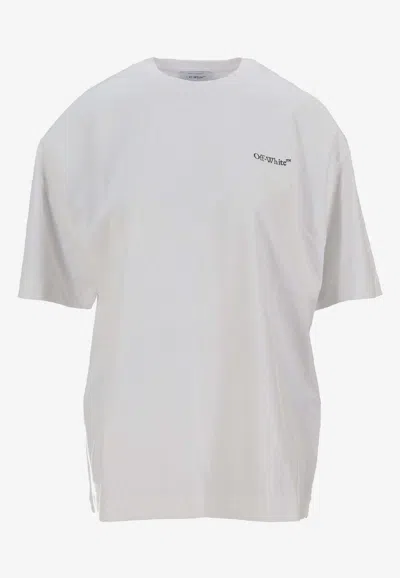 Off-white Graphic Print Crew Neck Short Sleeve T-shirt In White