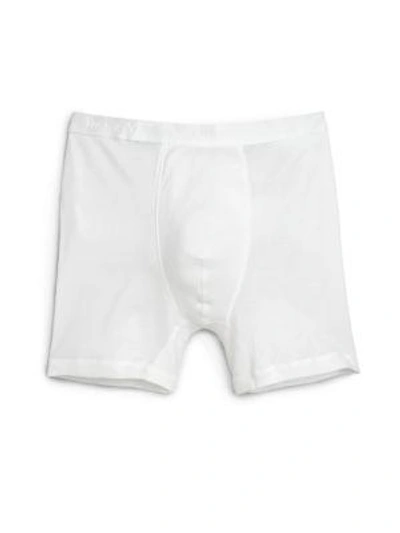 Shop Hanro Cotton Pure Boxer Briefs In White