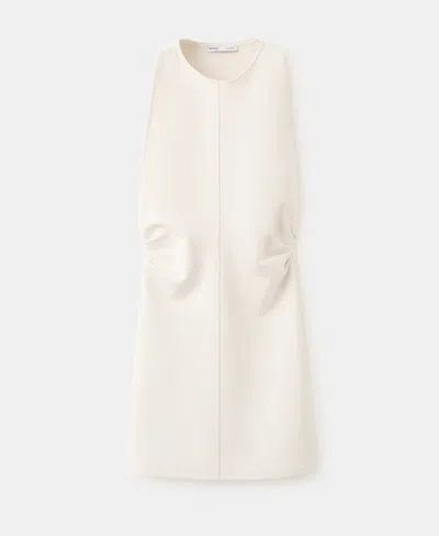 Mango Fitted Open-back Dress In White
