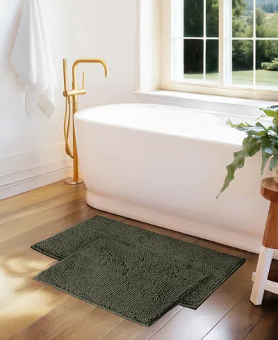 Ienjoy Home Soft Absorbent Chenille 2-pc. Bath Mat Set In Gray