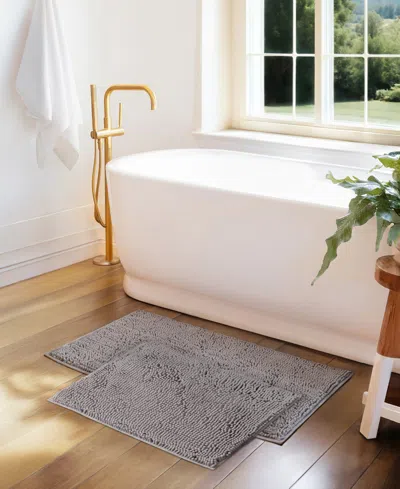 Ienjoy Home Soft Absorbent Chenille 2-pc. Bath Mat Set In Gray