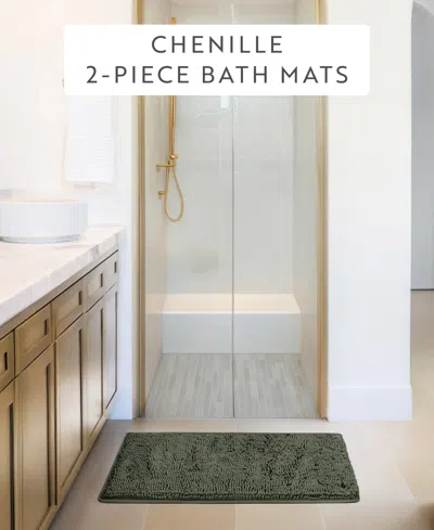 Ienjoy Home Soft Absorbent Chenille 2-pc. Bath Mat Set In Gray