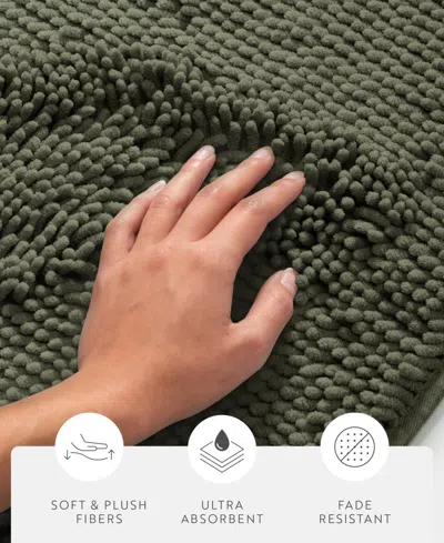 Ienjoy Home Soft Absorbent Chenille 2-pc. Bath Mat Set In Gray