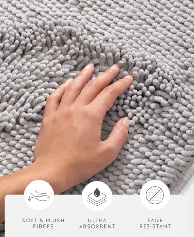 Ienjoy Home Soft Absorbent Chenille 2-pc. Bath Mat Set In Gray