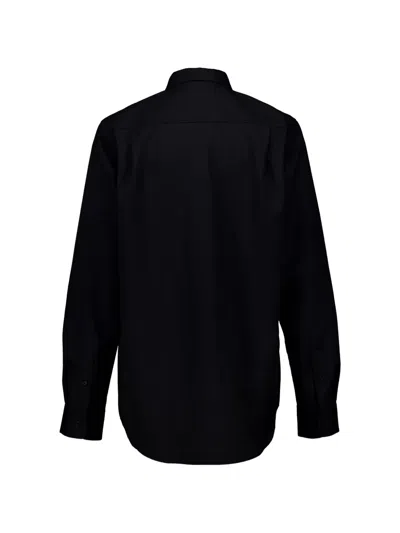 Auralee Flap-pocket Wool Shirt In Black