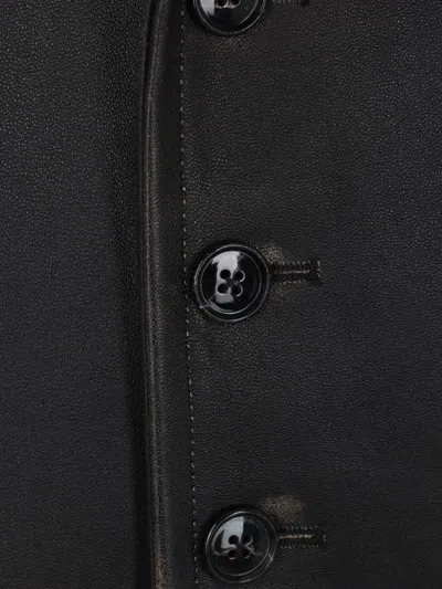 Ann Demeulemeester Malik Distressed-effect Leather Jacket In Black