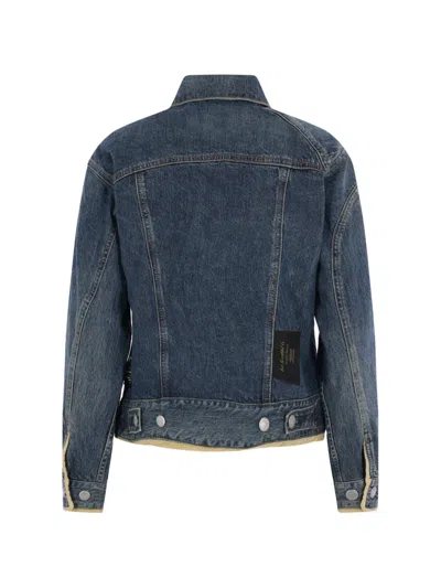 Undercover Button-up Denim Jacket In Blue