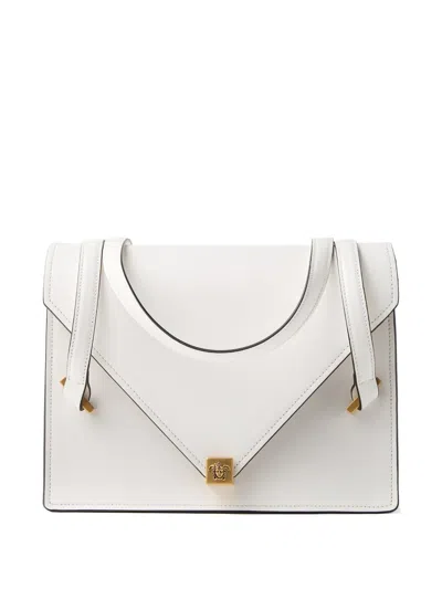 Versace Severine Leather Shoulder Bag In White