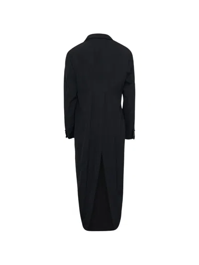 Comme Des Garçons Wool Gabardine Medium Coat In Black
