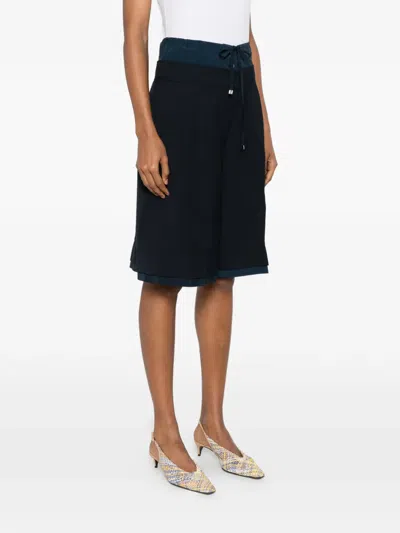 System Drawstring Layered-hem Shorts In Multi