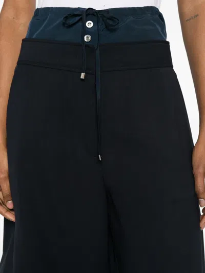System Drawstring Layered-hem Shorts In Multi