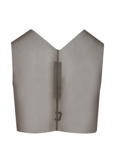 Rick Owens Sheer Crop Top In Gray