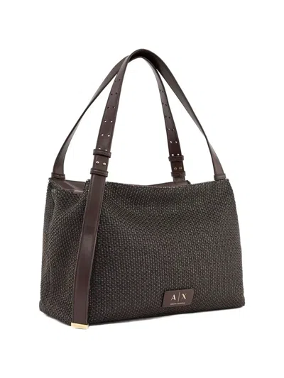 Armani Exchange Mini Structured Shoulder Bag In Brown