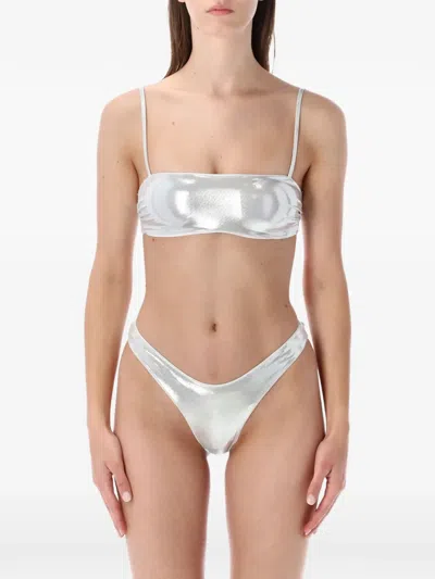 Matinee Arianna Metallic-effect Bikini In White