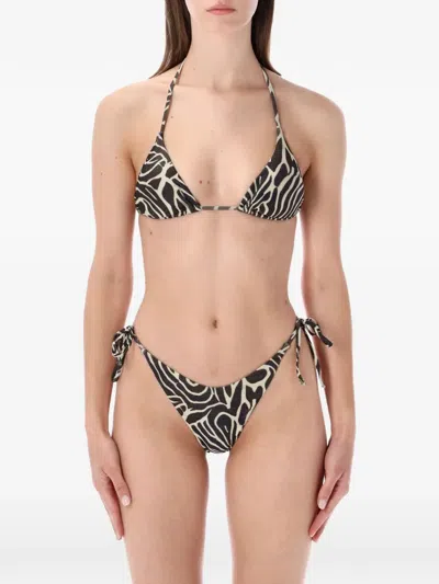 Matinee Kate Zebra-print Triangle Bikini In Multi