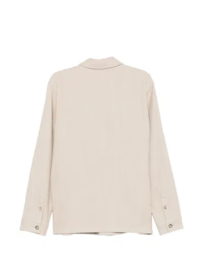 Fay Buttoned Pocket Overshirt In Neutral