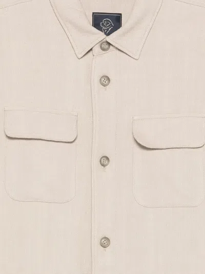 Fay Buttoned Pocket Overshirt In Neutral