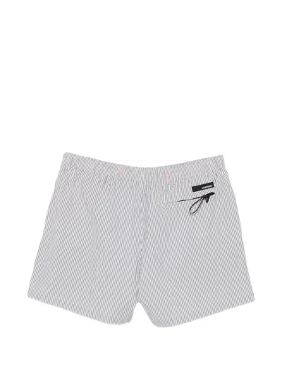 Rrd Striped Drawstring Shorts In Gray